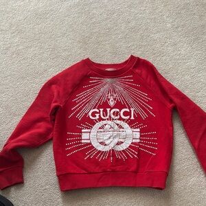 Gucci Kids Red Graphic Sweatshirt
